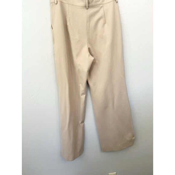Boston Proper Size 12 Wide Leg Ponte Knit Stretch Pants Travel Comfort Large Tan - Picture 8 of 9